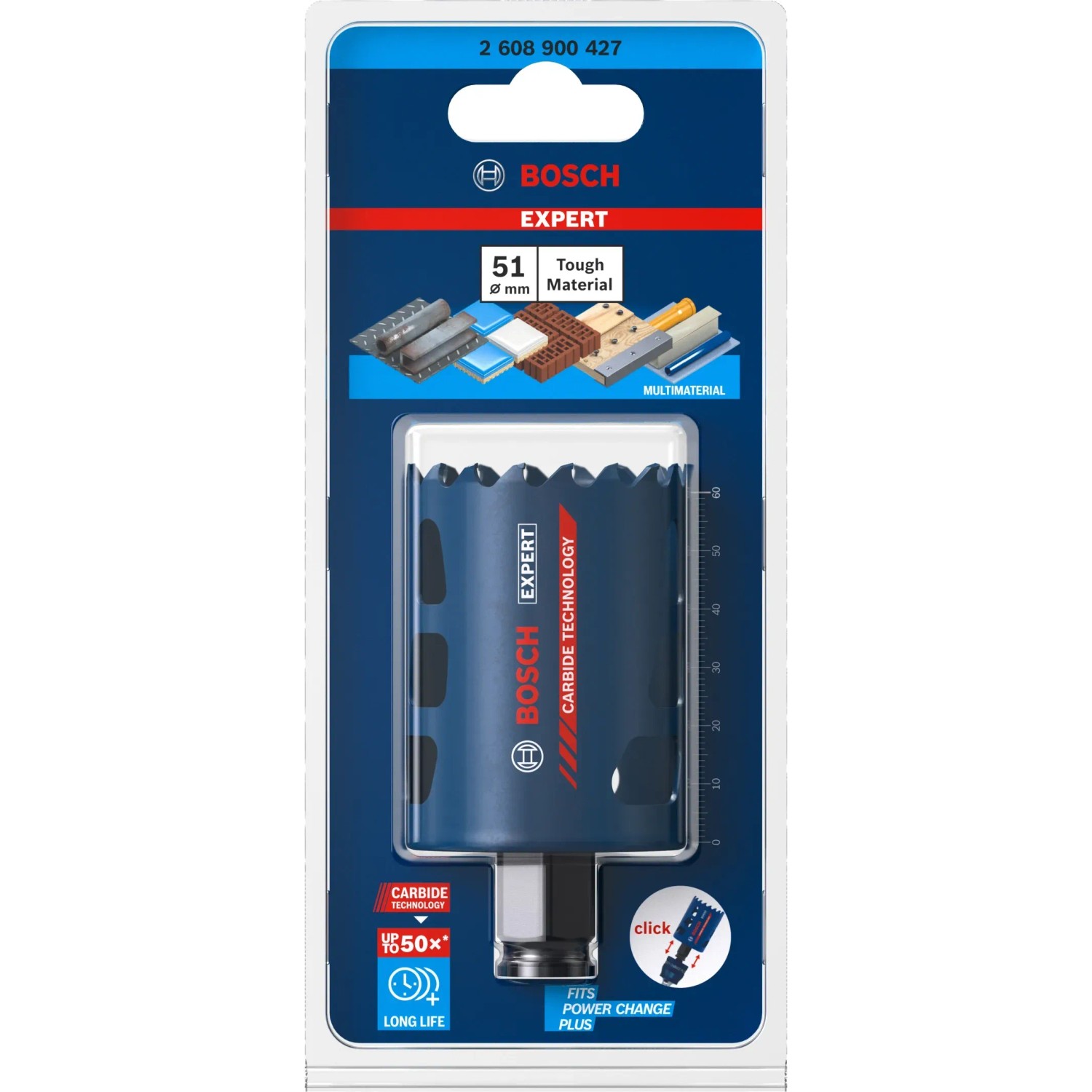 Bosch Expert Lochsäge Tough Material, Ø 51mm, für vielfältige Materialien.