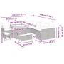 vidaXL Garten-Sofa-Set, 13-teilig, grau, Poly Rattan, mit Maßen für Planung.