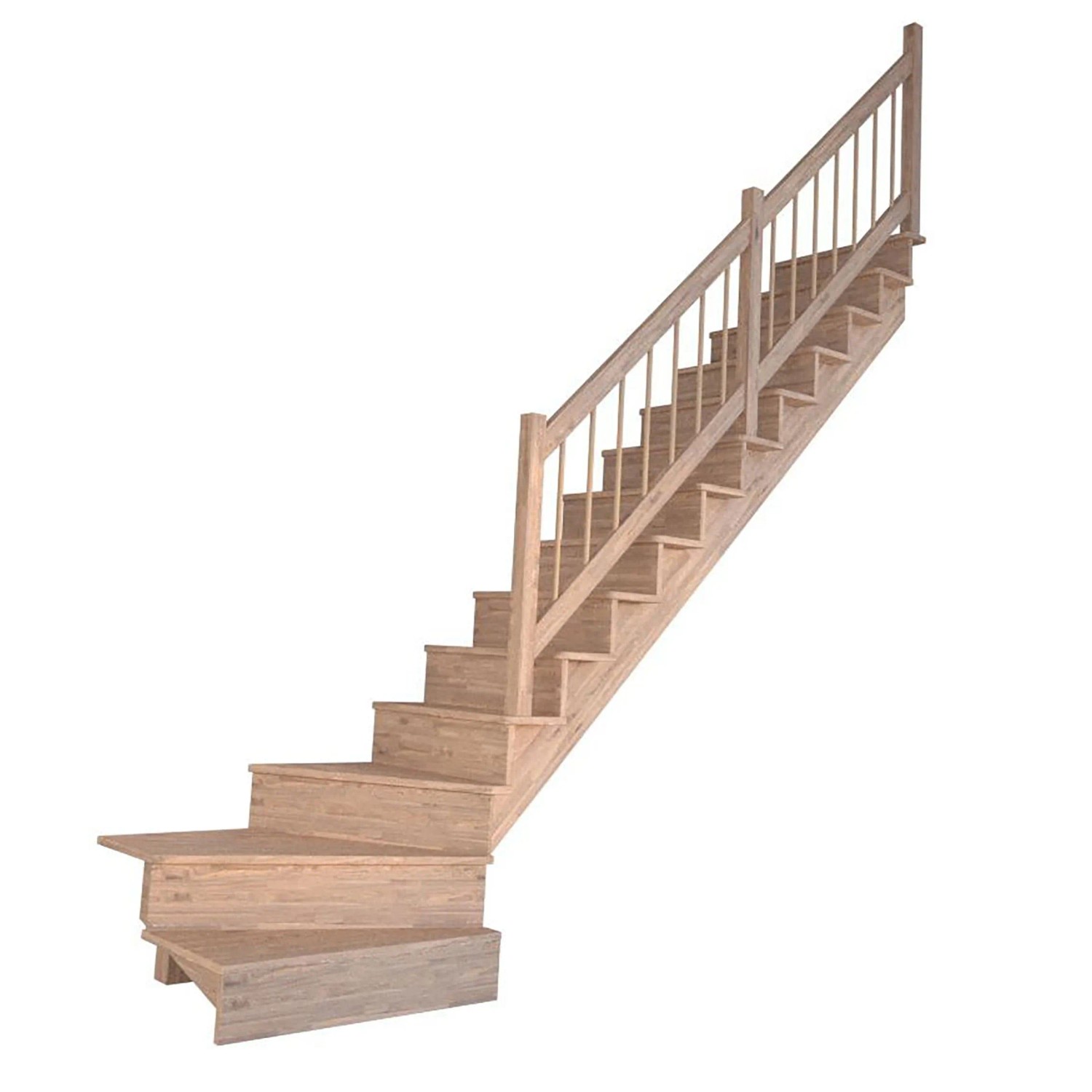 Treppe Lindos Pro Eiche Gewendelt R 80 cm Setzstufen Holz-Design-Geländer F günstig online kaufen