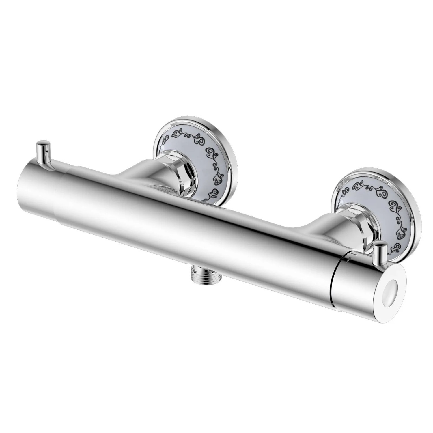 PaulGurkes Dusch-Thermostat Retro mit Keramik Mischbatterie Antik Chrom Hochglanz