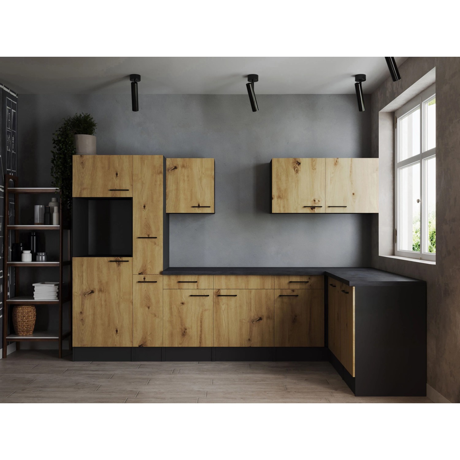 Respekta Winkelküche Oliver 310 cm Artisan Eiche ohne E-Geräte