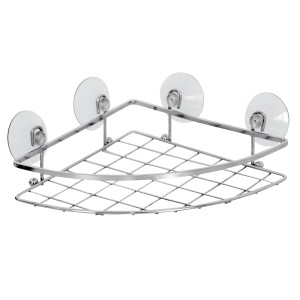 MSV Eck-Duschregal Ventouses, Chrom, Edelstahl, mit Saugnäpfen zur einfachen Befestigung.