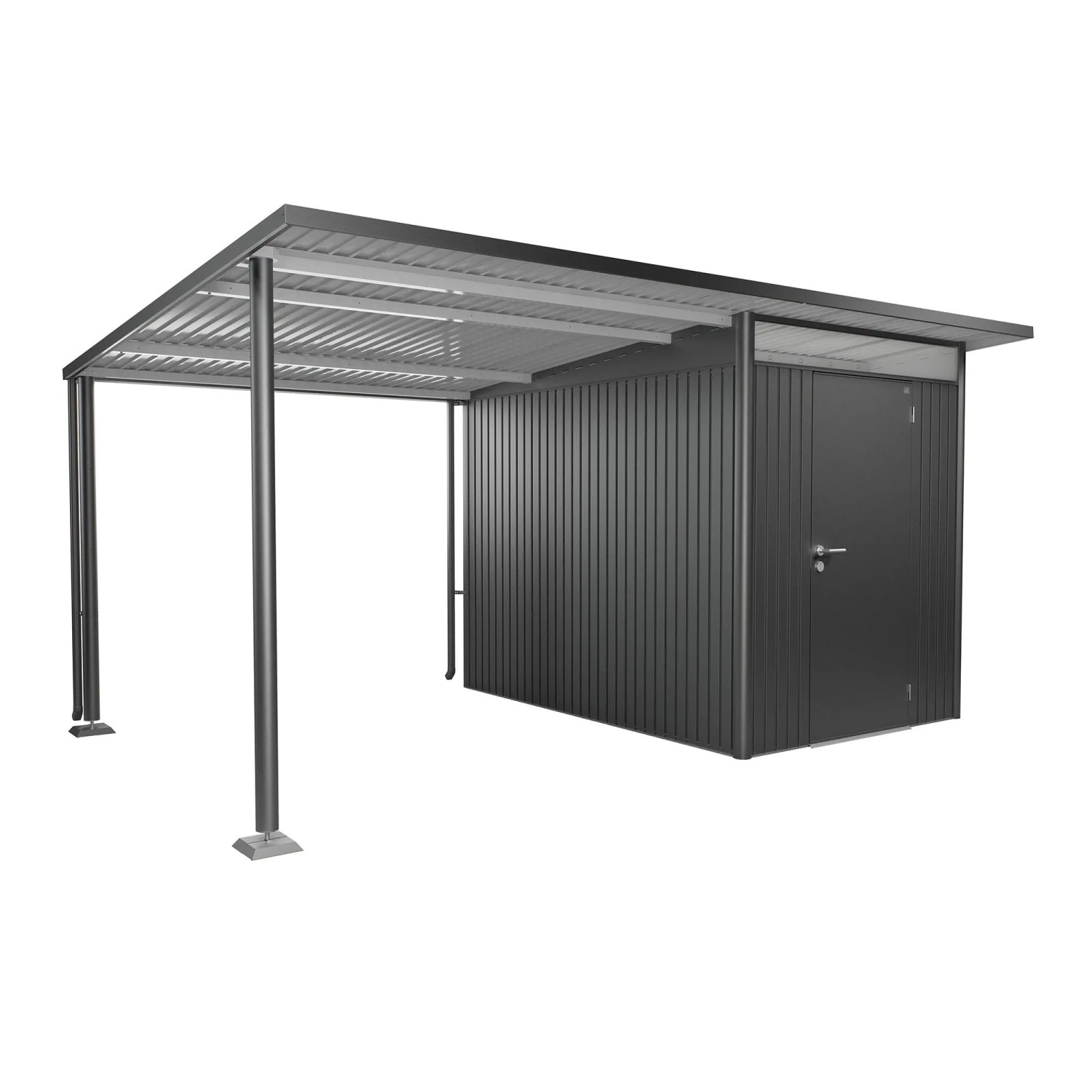 Biohort Seitendach für AvantGarde Gerätehaus A3/A7, Gr. L, Dunkelgrau-Metallic