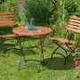 3-teiliges Balkonset Schlossgarten II aus Eukalyptusholz mit Klapptisch und 2 Klappsesseln.