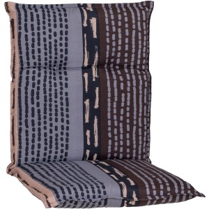 Beo Sitzauflage Bangui für Niedriglehner, gestreift in Grau-Ecru. Bequemes Sitzkissen für Gartenstühle.