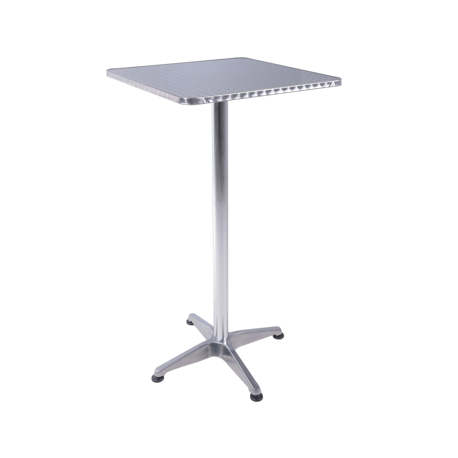DELUKE Stehtisch IVAR Quadratisch Alu-Gestell Stahl Silberfarbig 110x60x60cm Bistrotisch Stehtisch Bartisch