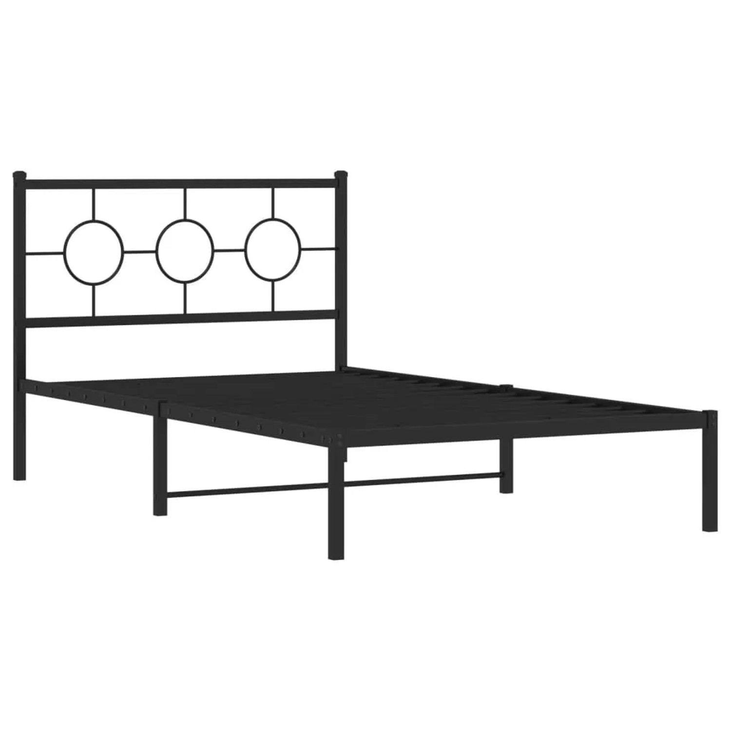 vidaXL Bettgestell mit Kopfteil Metall Schwarz 107x203 cm 376222 günstig online kaufen