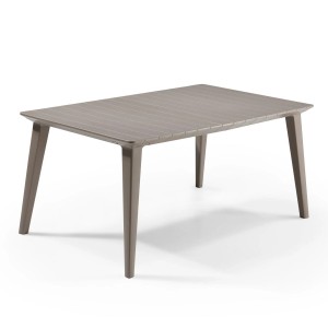Allibert Lima Gartentisch in Cappuccino: Wetterfester Esstisch für den Outdoor-Bereich.