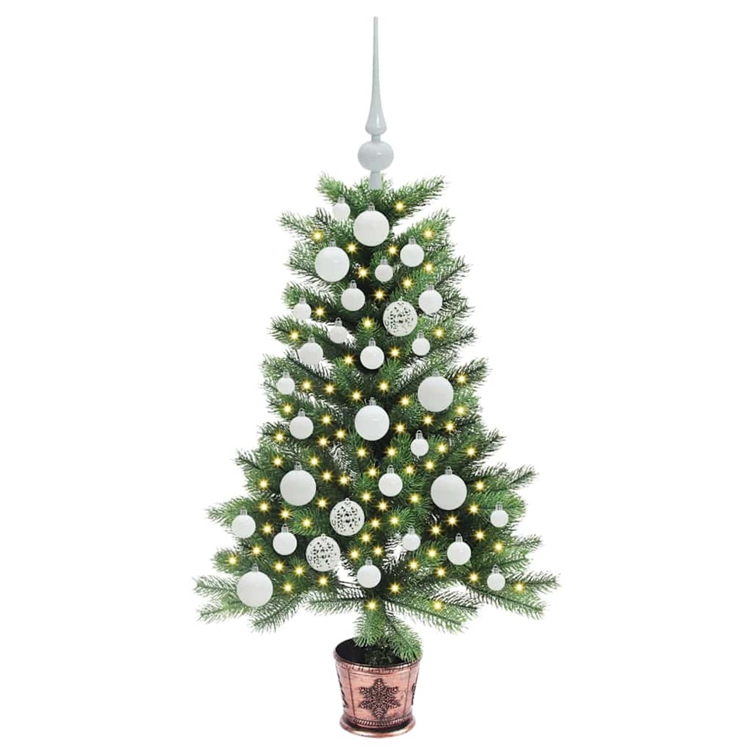 vidaXL Weihnachtsbaum mit 150 LEDs mit Ständer Grün 90 cm PE 3396303