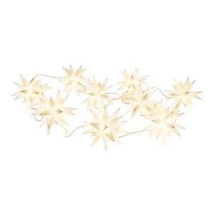 Weiße 3D-Sterne LED Lichterkette für Außen, 9 Lichter, für weihnachtliche Stimmung.