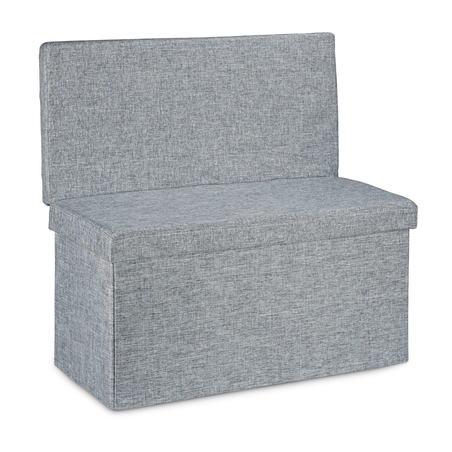 Relaxdays Sitzhocker Leinen Grau Faltbar Mit Lehne 73 cm x 76 cm x 38 cm 9 kg