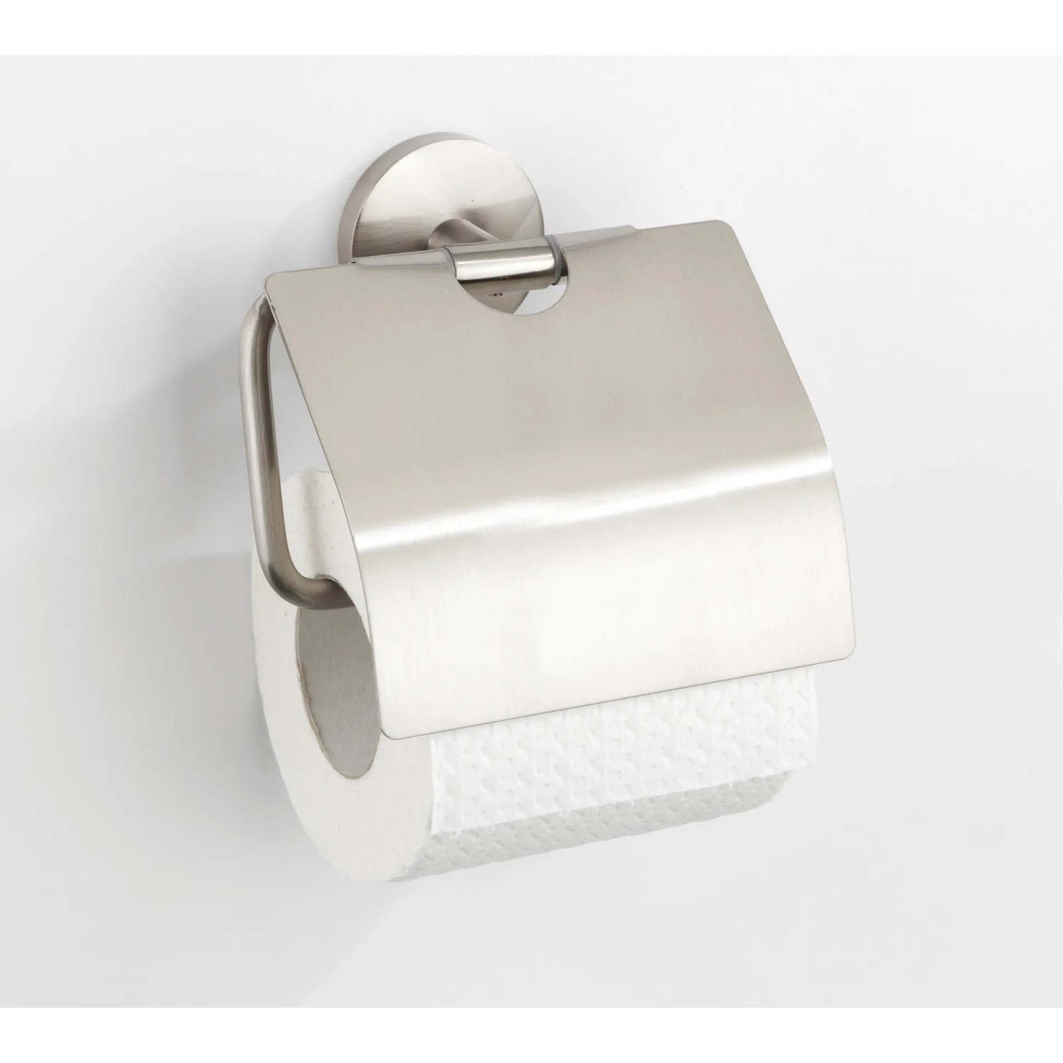 Wenko Toilettenpapierhalter mit Deckel Cuba Zinkdruckguss, 13.5 x 13.5 x 4 cm