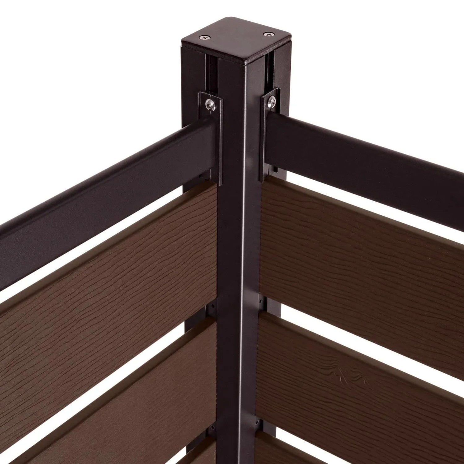 MCW Alu Mülltonnen-Zaun K57 Braun 130x110x6cm_5