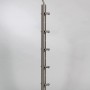 Geländerstütze aus V2A Edelstahl, 85cm hoch, mit 5 Rundstabhaltern für die Montage von oben.