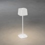 Weiße Konstsmide LED Tischleuchte Capri, 36 cm hoch, für Innen- und Außenbereich.