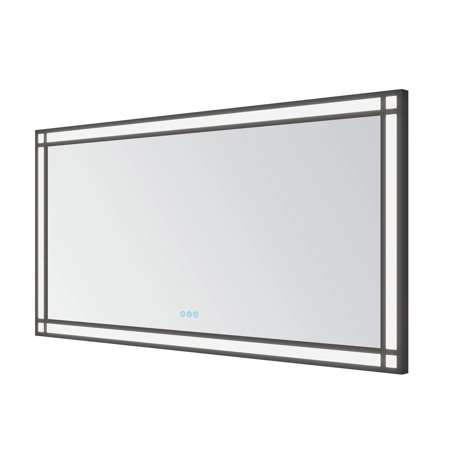 Aquabatos LED Lichtspiegel 140 x 70 cm Badspiegel mit Beleuchtung Schwarzer günstig online kaufen