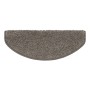 Graue, halbrunde Shaggy Stufenmatte Sphinx Hochflor, 23,5x65 cm für Treppen.