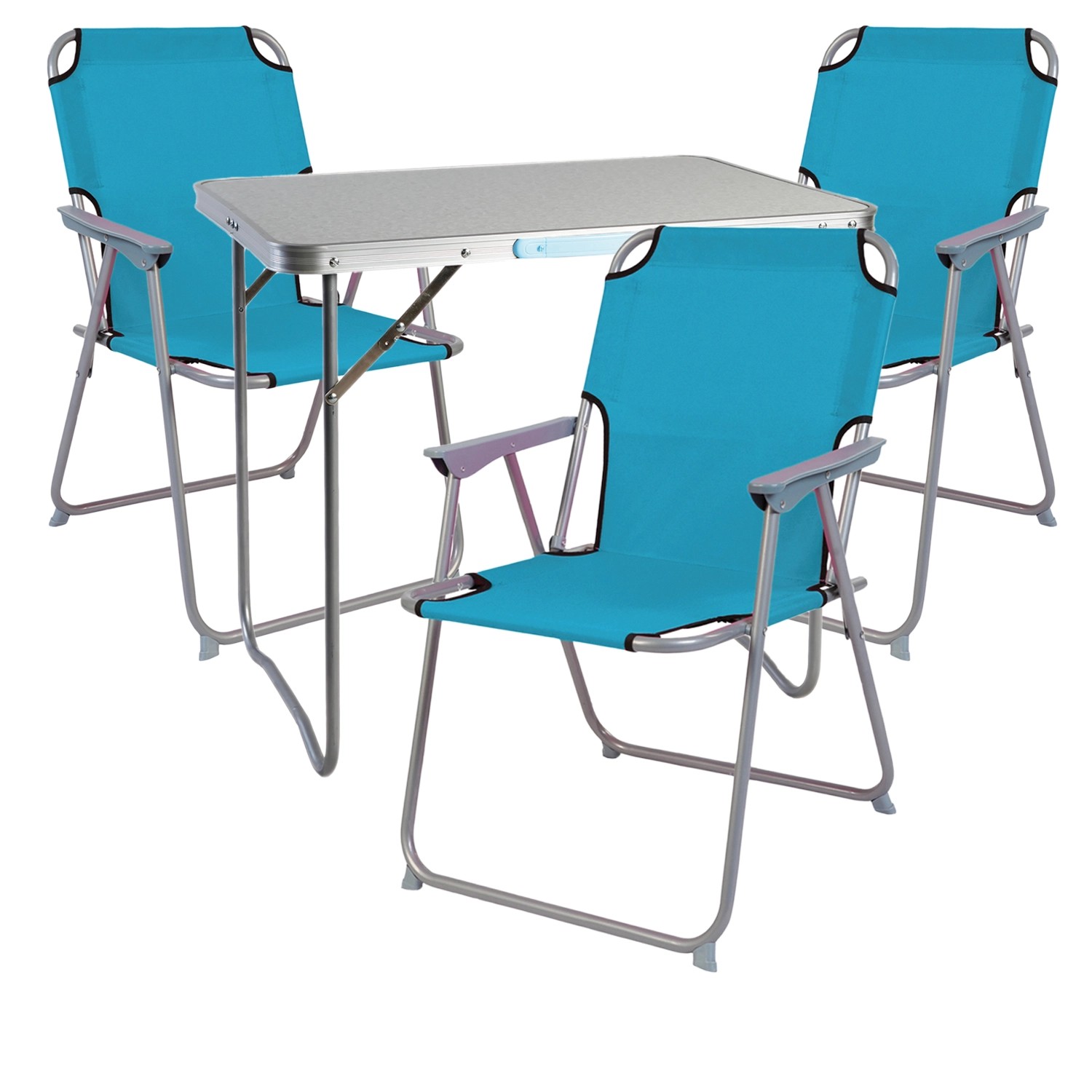 Mojawo 4 Teilig Campingmöbel Set Alu mit Tragegriff PetrolCamping L70xB50xH günstig online kaufen