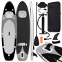 vidaXL SUP-Board Set, aufblasbar, schwarz, mit Paddel, Pumpe, Sitz und Tasche.