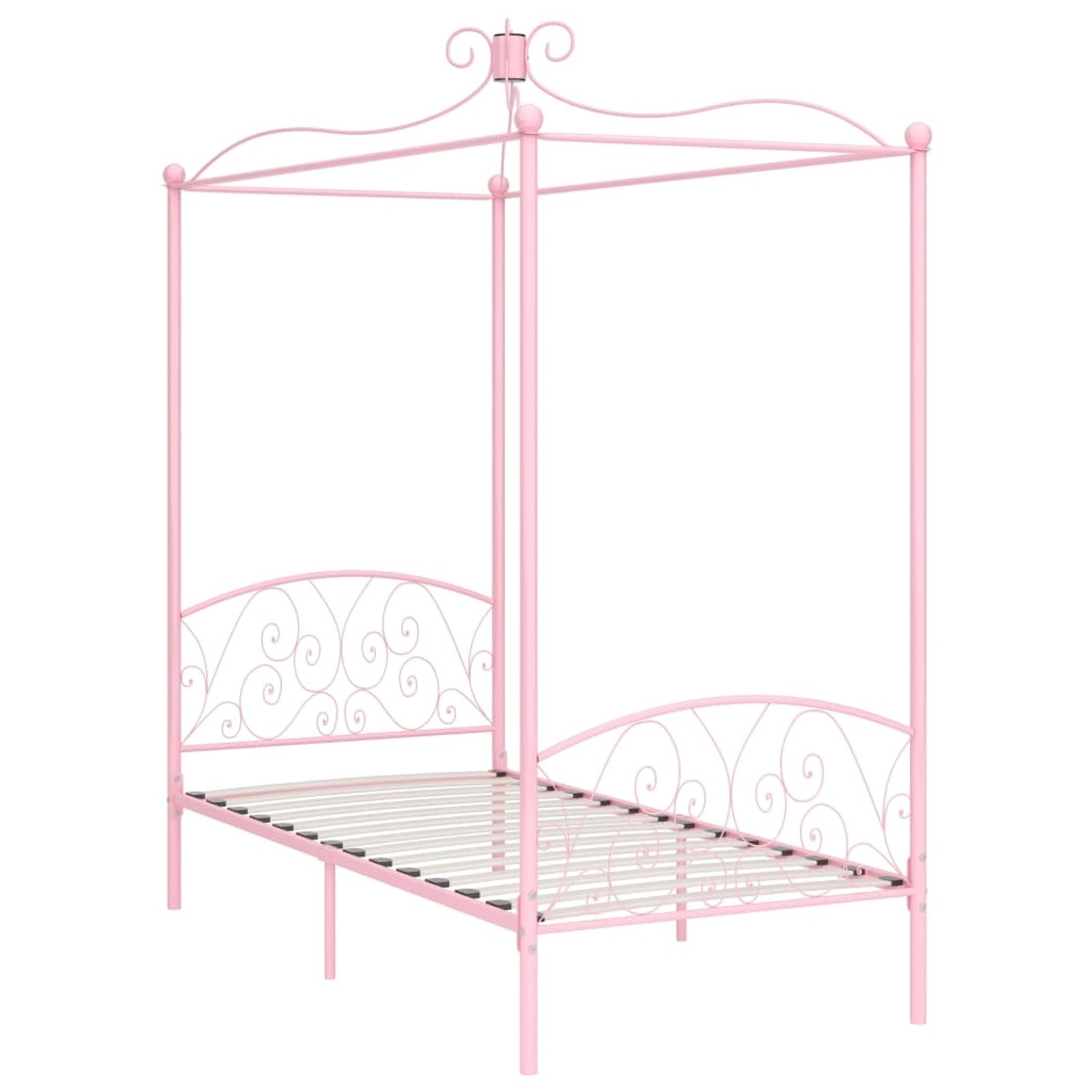 Himmelbett-gestell Rosa Metall 90 X 200 Cm günstig online kaufen