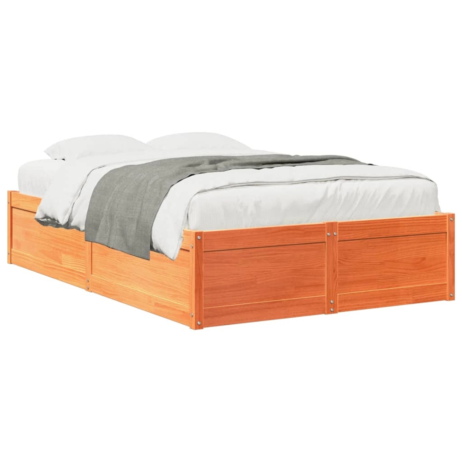 vidaXL Massivholzbett ohne Matratze Wachsbraun 135x190 cm Kiefernholz 32823 günstig online kaufen