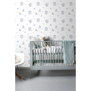 Sanders & Sanders Tapete Tiere Blau Und Weiß 53 Cm X 10 M - 640553