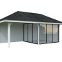 Palmako Pavillon Bianca Set, 588x300 cm, weiß lackiert. Weekendhaus mit Schiebetüren.