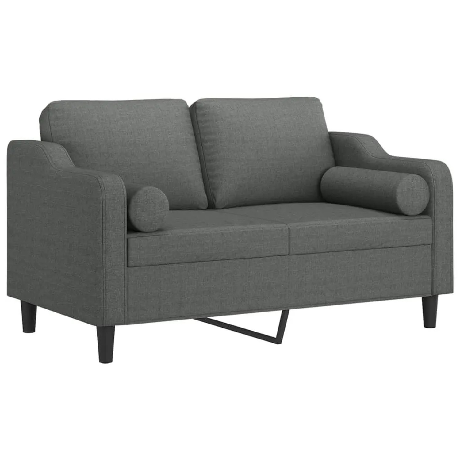 vidaXL 2-Sitzer-Sofa mit Zierkissen Dunkelgrau 120 cm Stoff 3200838 günstig online kaufen
