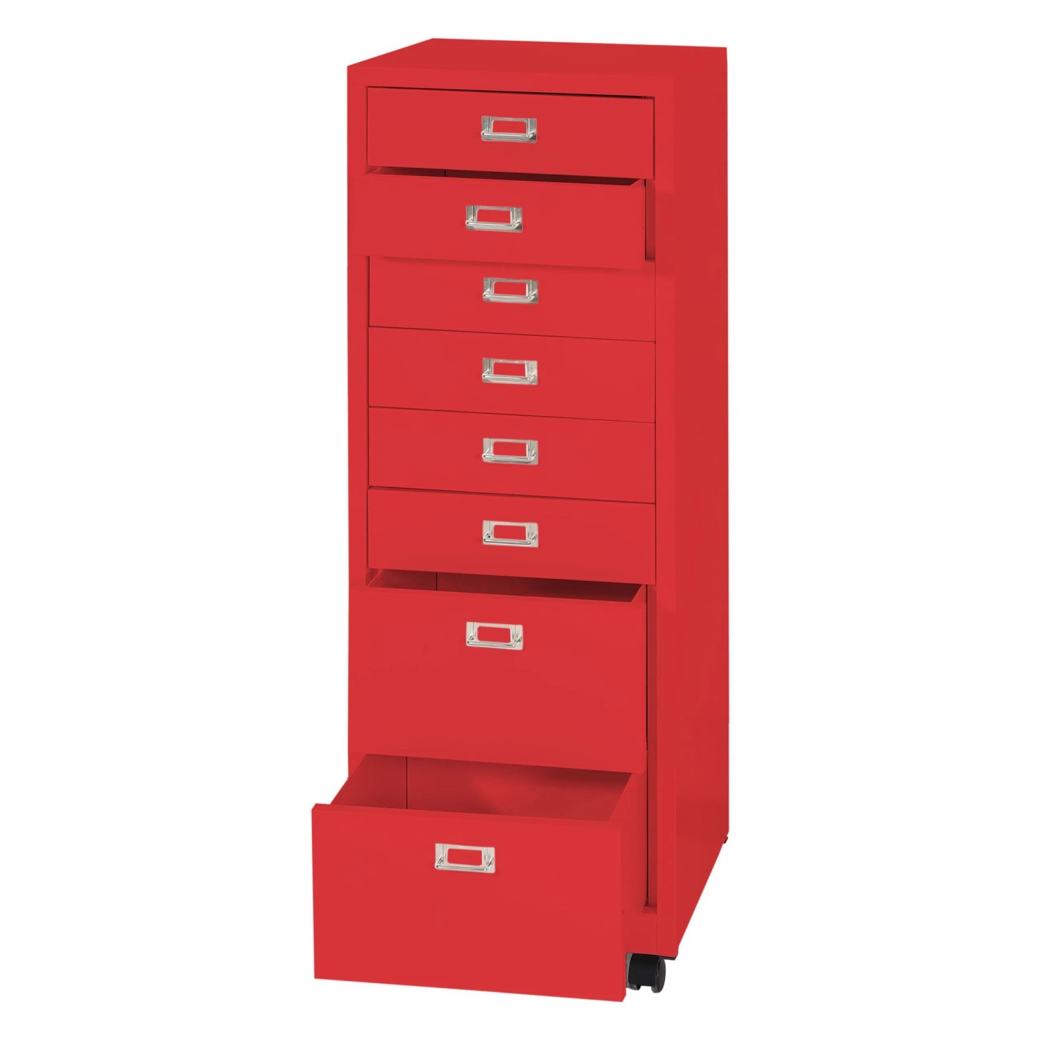 Proregal Rollcontainer HxBxT 115x40x41 cm Metall 8 Schubladen Rot Schublade günstig online kaufen