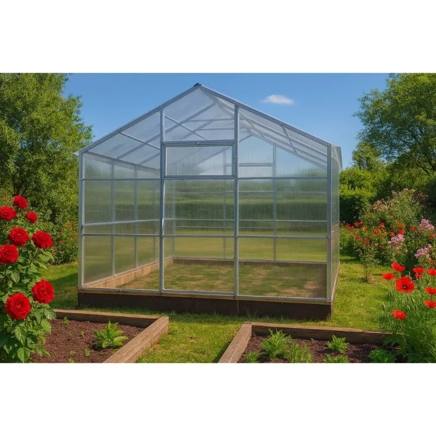 Garten Dream Gewächshaus Flora 3x8m mit 10mm Polycarbonat