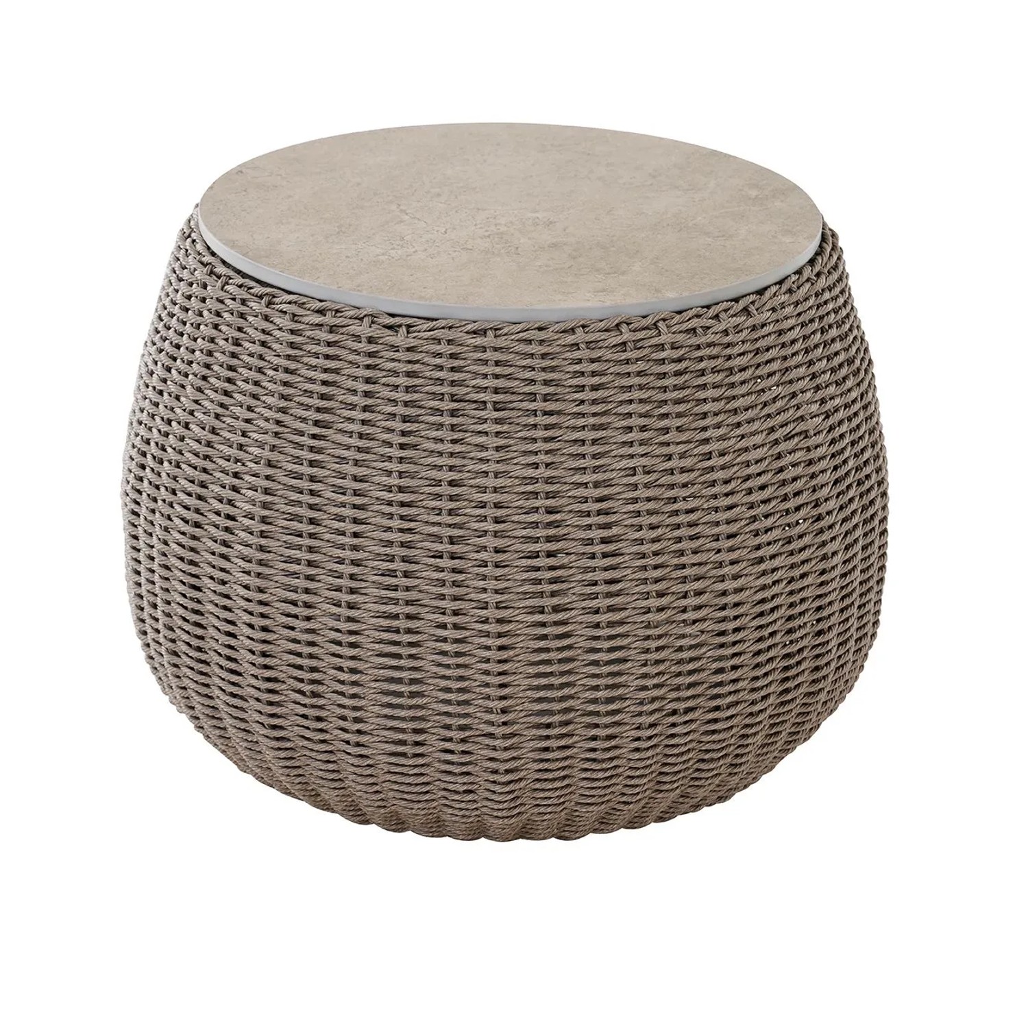 Siena Garden Gartentisch Liguria Rund Stein Taupe-Grau 60,5 cm x 60,5 cm