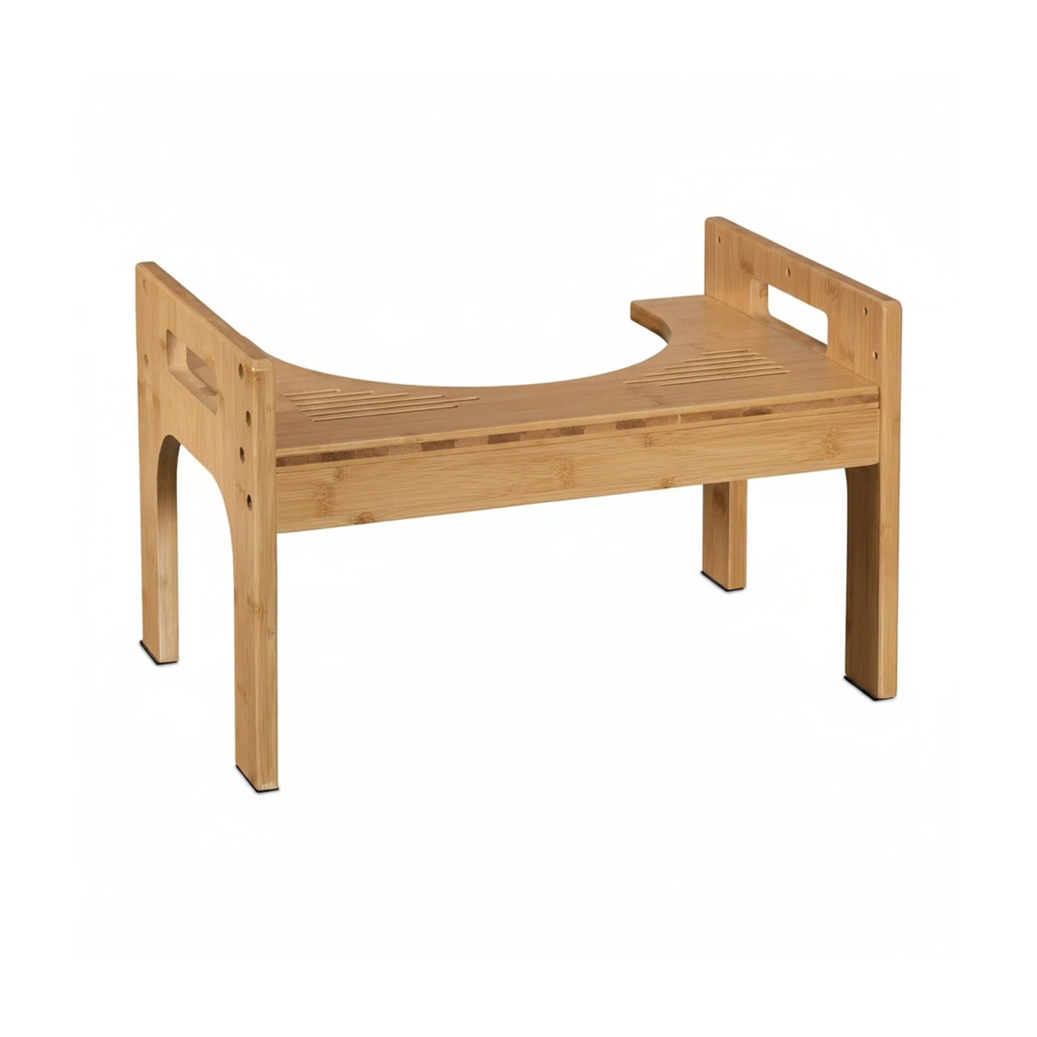 Relaxdays Toilettenhocker Bambus Natur Rutschfest Höhenverstellbar 28,5 cm x 45,5 cm x 28,5 cm 1,7 kg