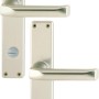 Hoppe Bad/WC-Garnitur London, Alu Neusilber, Langschild, für Türstärke 37-42mm.