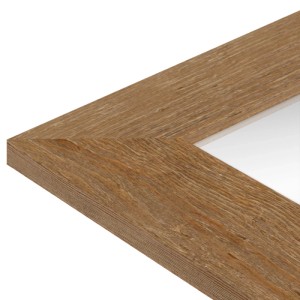 Detailaufnahme: Wandspiegel H780 in Eiche-Optik, Holzrahmen, modern, 70x90 cm.