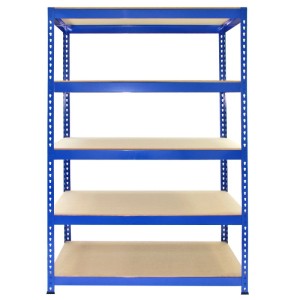 Blaues Monstershop Lagerregal mit 5 Böden, 120x45x180cm, ideal für Werkstatt und Lager.