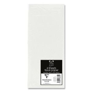 Clairefontaine Seidenpapier, 6 weiße Bögen (50x70cm) in Verpackung für DIY & Geschenke.