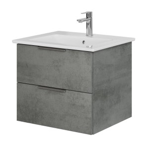 Steinkamp Waschtischunterschrank Living 2.0, Oxid Dunkelgrau mit Villeroy&Boch Venticello Waschtisch.