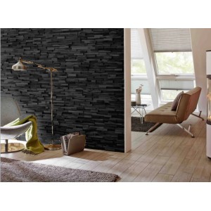 Rebel of Styles Holzverblender UltraWood Teak Yakisugi an Wand im Wohnraum.