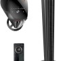 Schwarzer Vornado Tower L Standventilator mit Fernbedienung, ideal für eine angenehme Luftzirkulation.