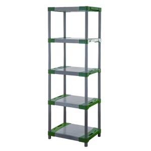 Grau-grünes Kunststoffregal Big Grey Bear Tall mit 5 Böden, Fachlast 160kg.