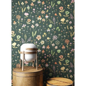 Newroom Vliestapete Lilly Dark Green Blumen Floral