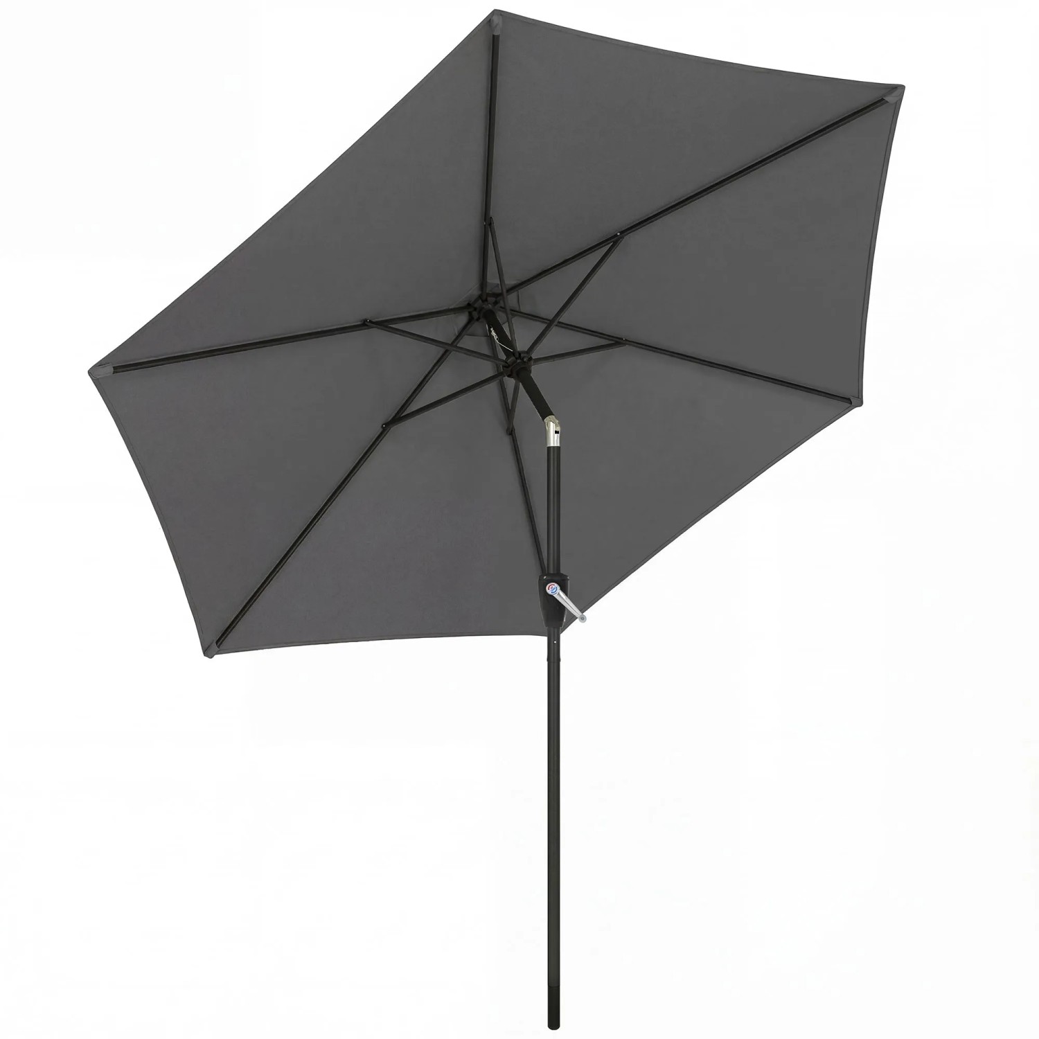 Furnicato Sonnenschirm 270 Cm Knickbar Balkonschirm Mit Kurbel Uv 50+ Gartenschirm Dunkelgrau