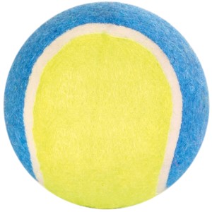 Trixie Tennisball, Ø 6cm, blau-gelb, für Hunde als Apportierspielzeug.