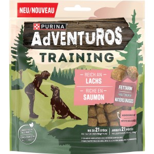 Purina AdVENTuROS Hundeleckerli Training Lachs, 115g Beutel. Kleine, fettarme Snacks für Hunde.