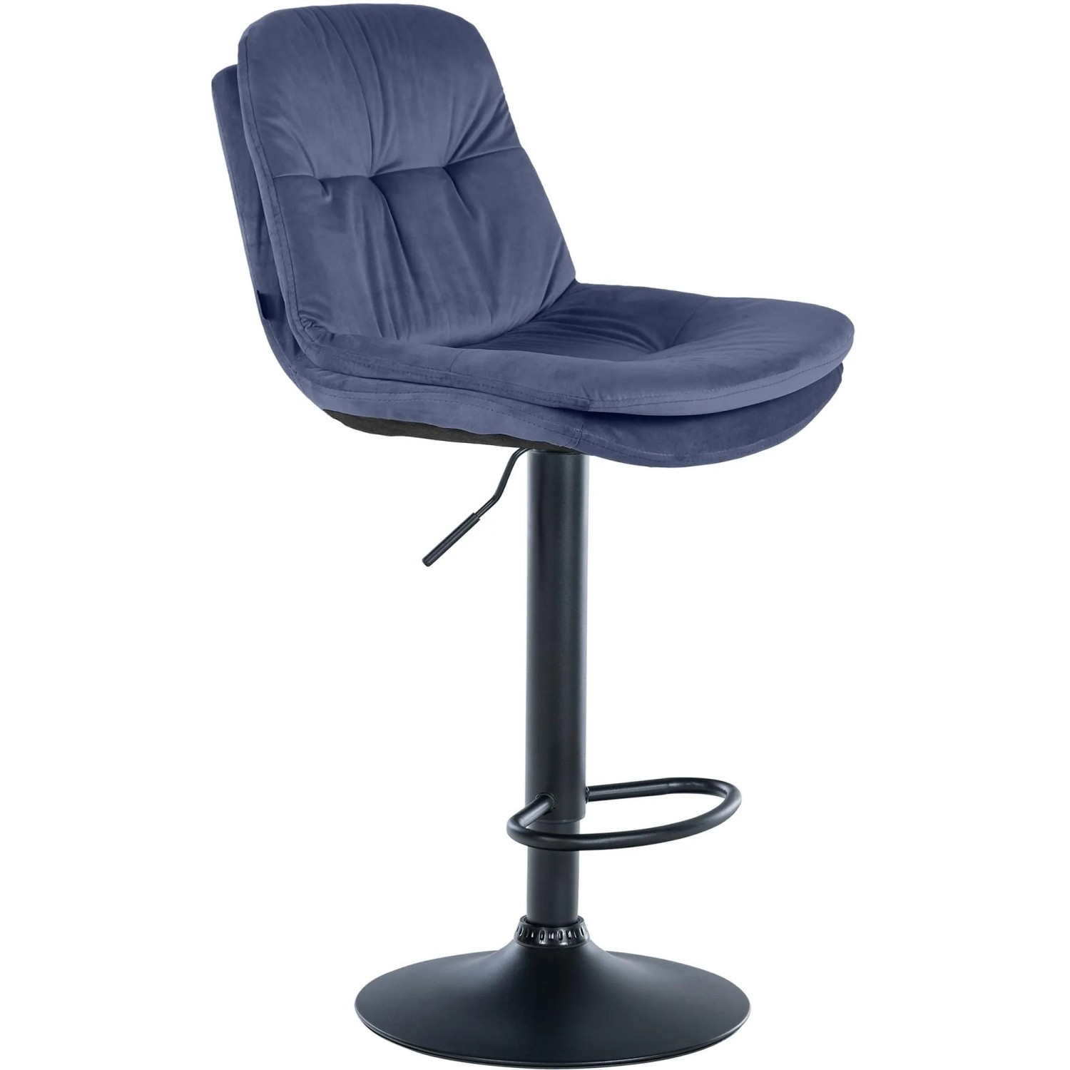 CLP Barhocker Laurel Samt Metall Matt Schwarz/Blau
