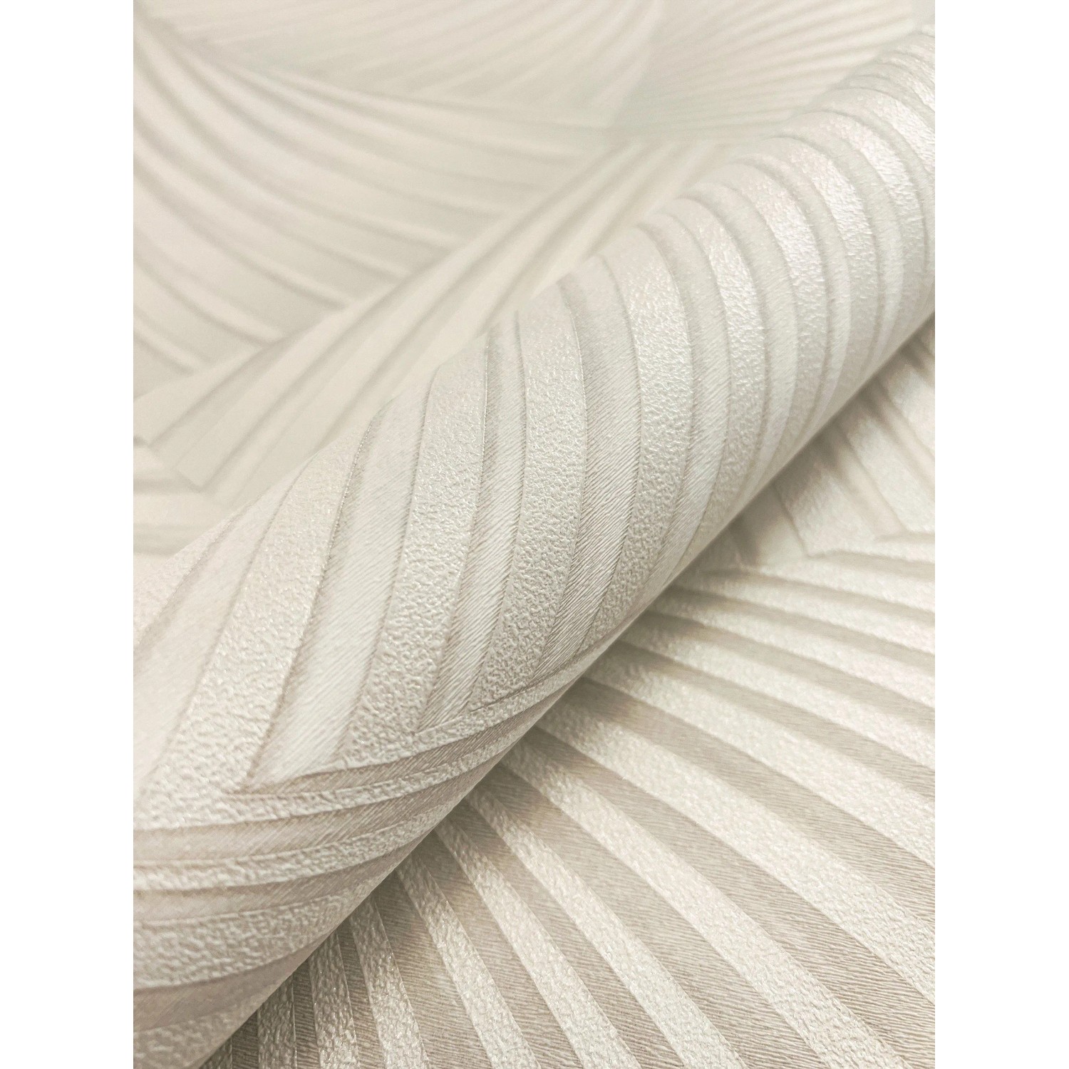 Newroom Vliestapete Sadou Helltaupe Fächer Modern Strukturiert FSC® günstig online kaufen