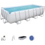 Bestway Stahlrahmenpool-Set Power Steel, 549x274x122 cm, rechteckig, mit Sandfilteranlage, Leiter und Abdeckung.