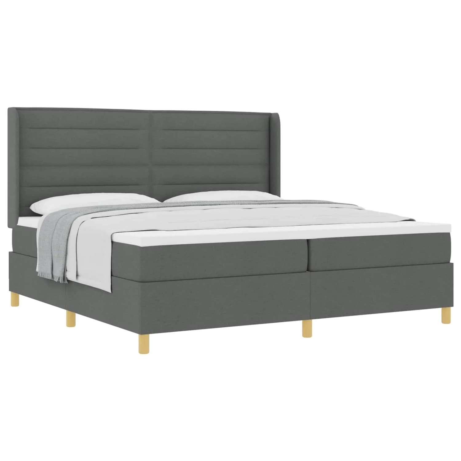 vidaXL Boxspringbett mit Matratze Dunkelgrau 200 x 200 cm Stoff 3341792 günstig online kaufen
