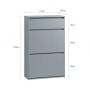 Hellgrauer SoBuy Schuhschrank 61x100x26cm mit 1 Schublade und 2 Klappen. Schmaler Schuhkipper für den Flur.