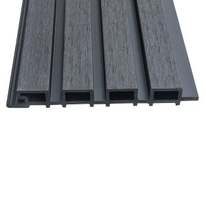 WPC Fassadenverkleidung DUVAR, 10 m², Anthrazit, Detailansicht der Paneele mit Holzoptik.